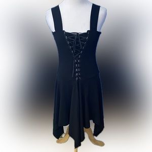 Y2K Taboo Lace Up Gothic Asymmetrical Dress (L)